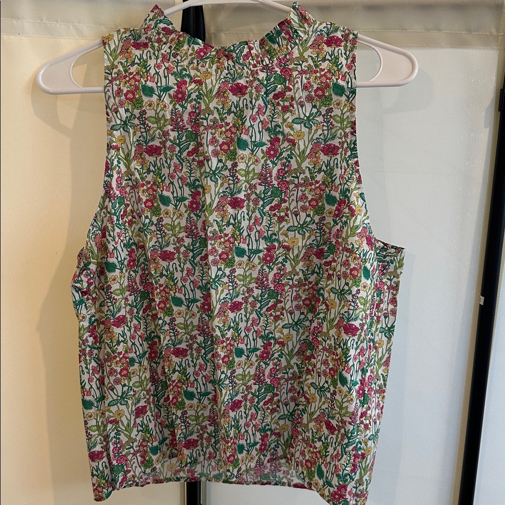 J. Crew Liberty Pink and Green Floral Top NWT